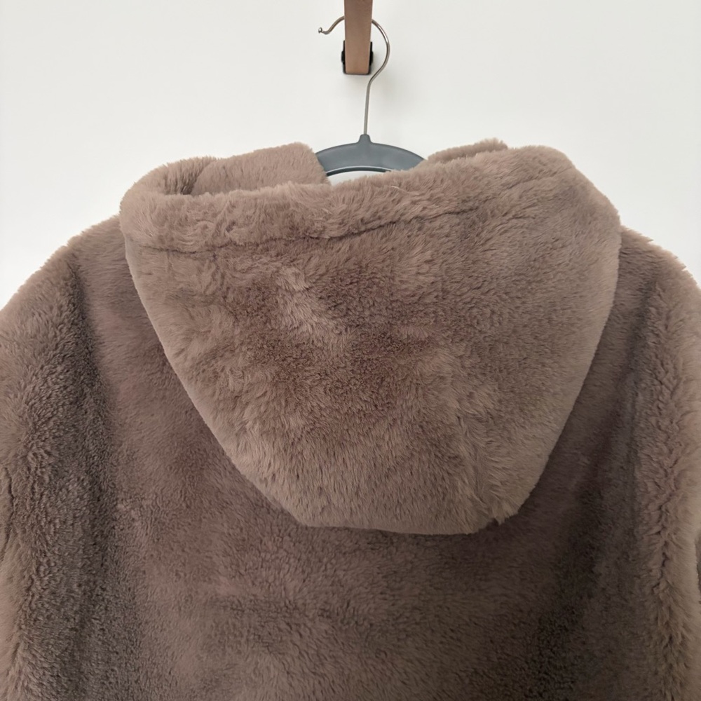 Zara Plush Teddy Jacket in Tan - Picture 4 of 4